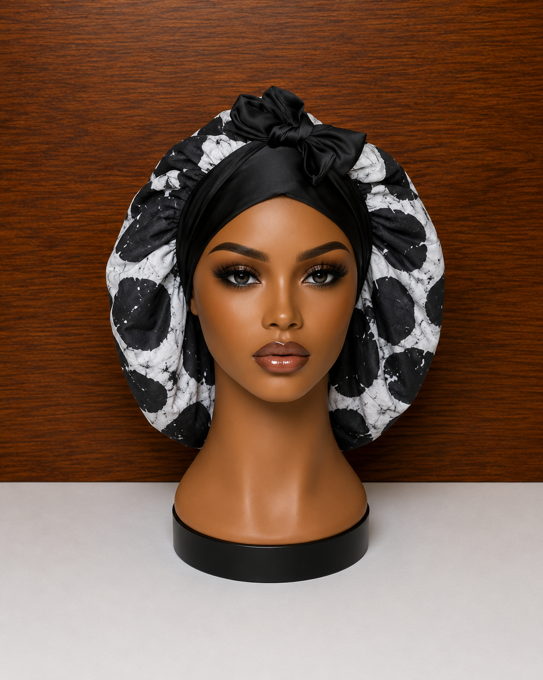 Poka dot Adire × Silk Reversible Hair Bonnets
