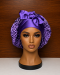 Purple mix Adire × Silk Reversible Hair Bonnets