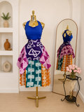 Adire Multicolor Layered Skirt