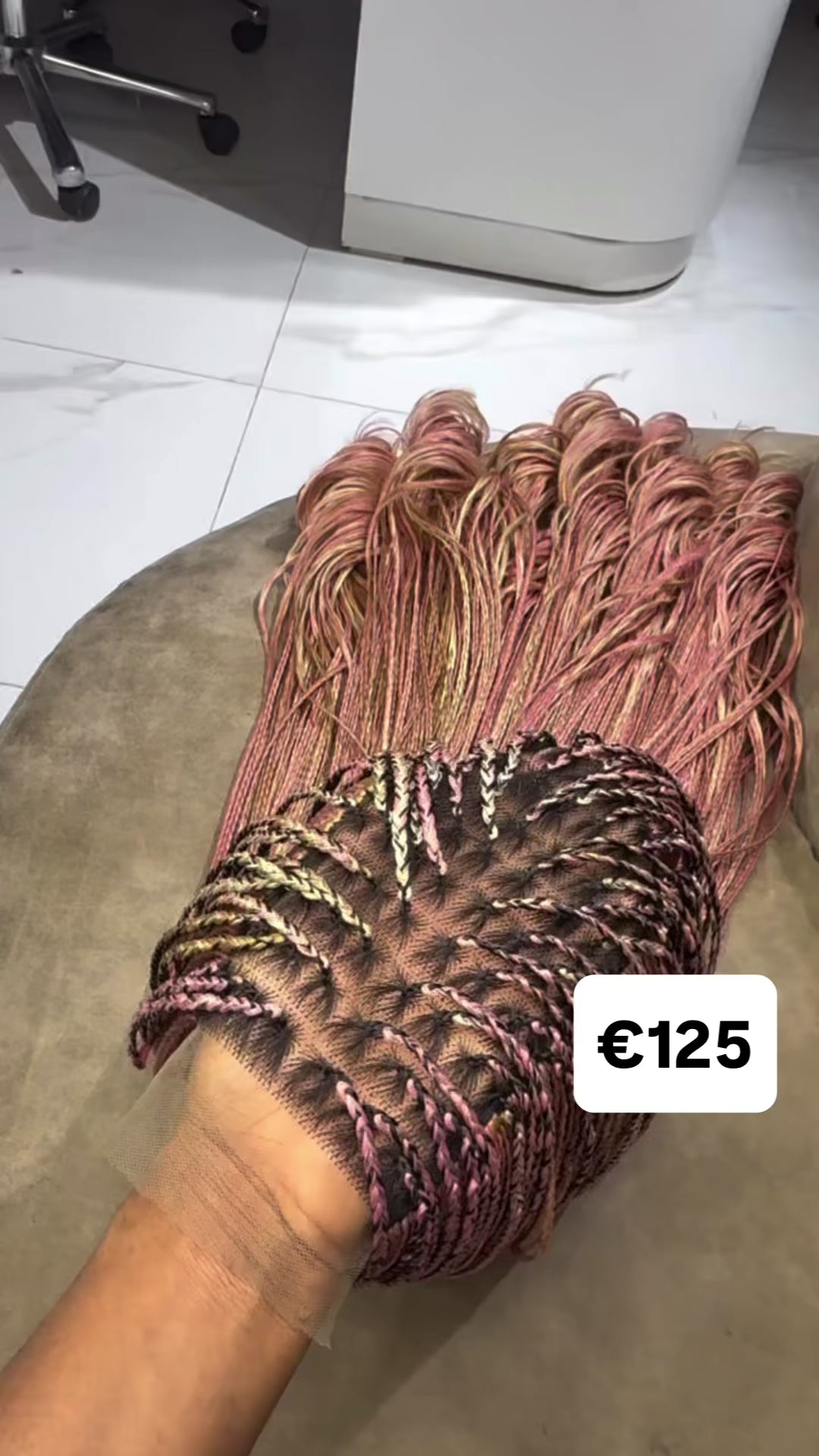 Cherry and pure diamond platinum blonde mix French curls